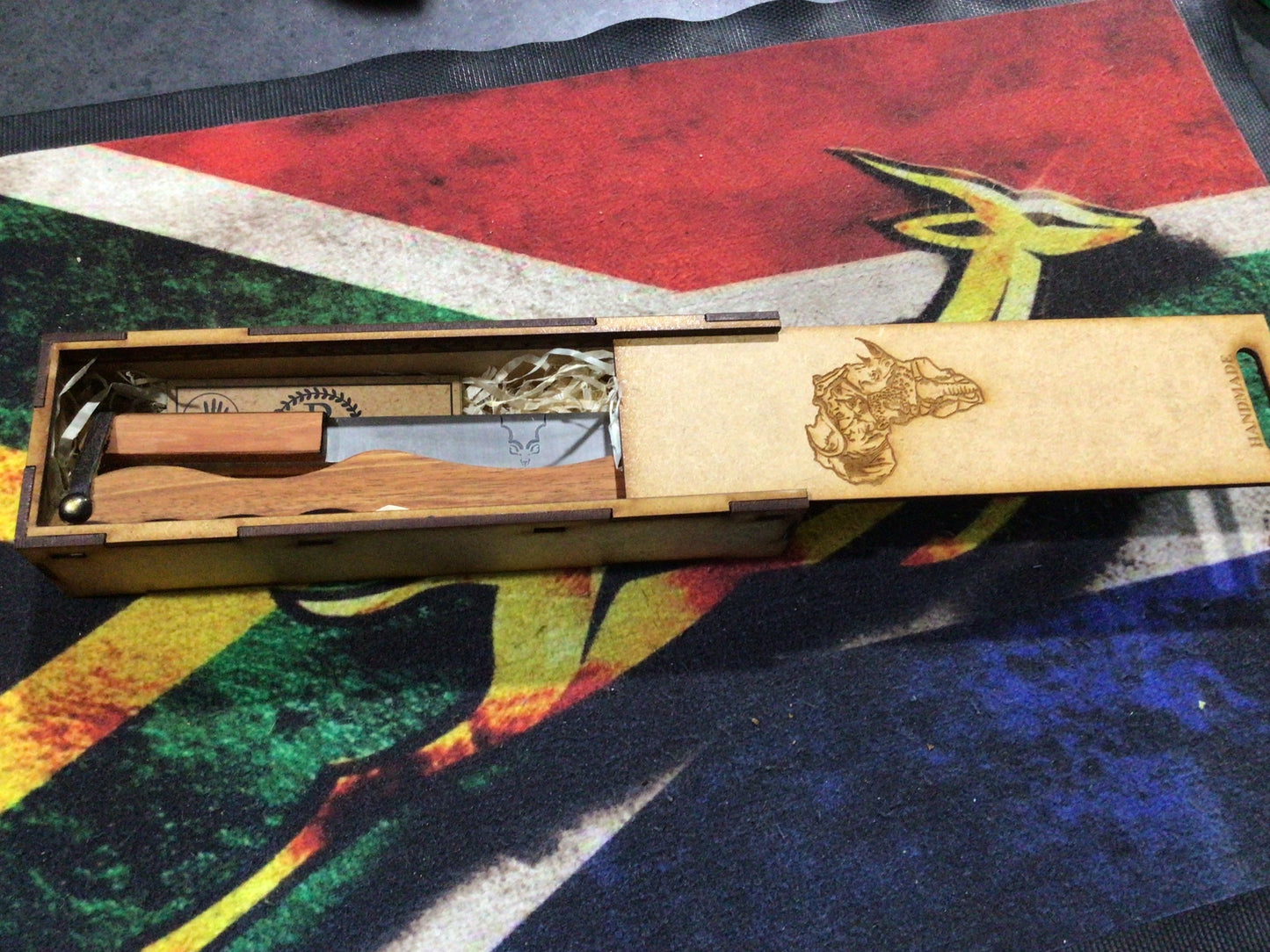 Handheld Biltong Cutter small with Wooden Case