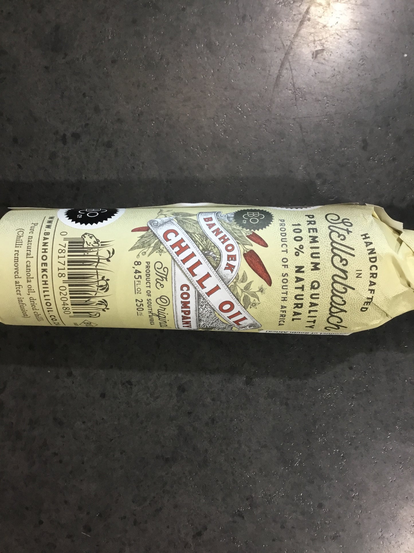 Banhoek Chilli Oil Wrapped 250ml bottle