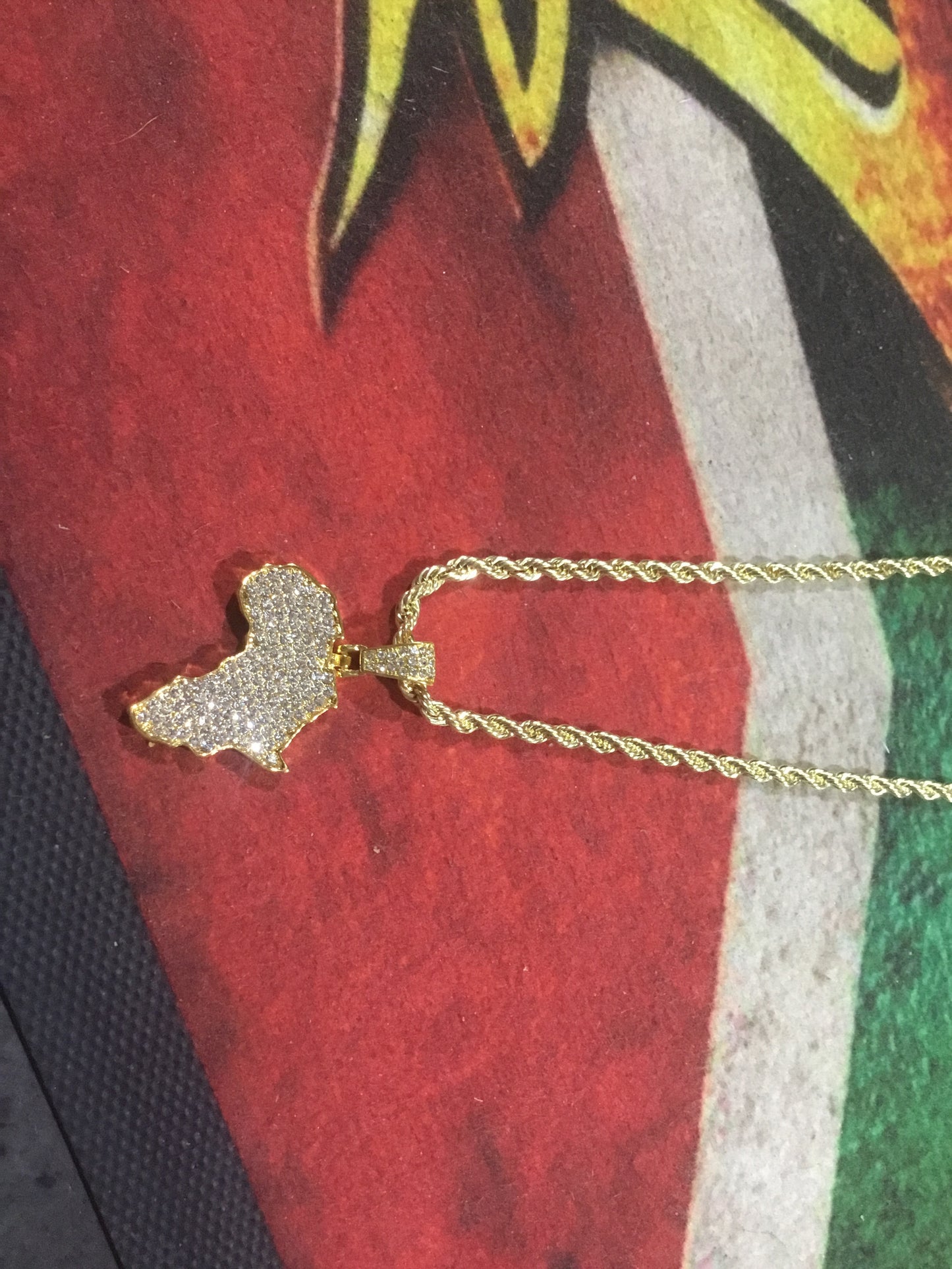 Diamonte necklace thick twisted chain