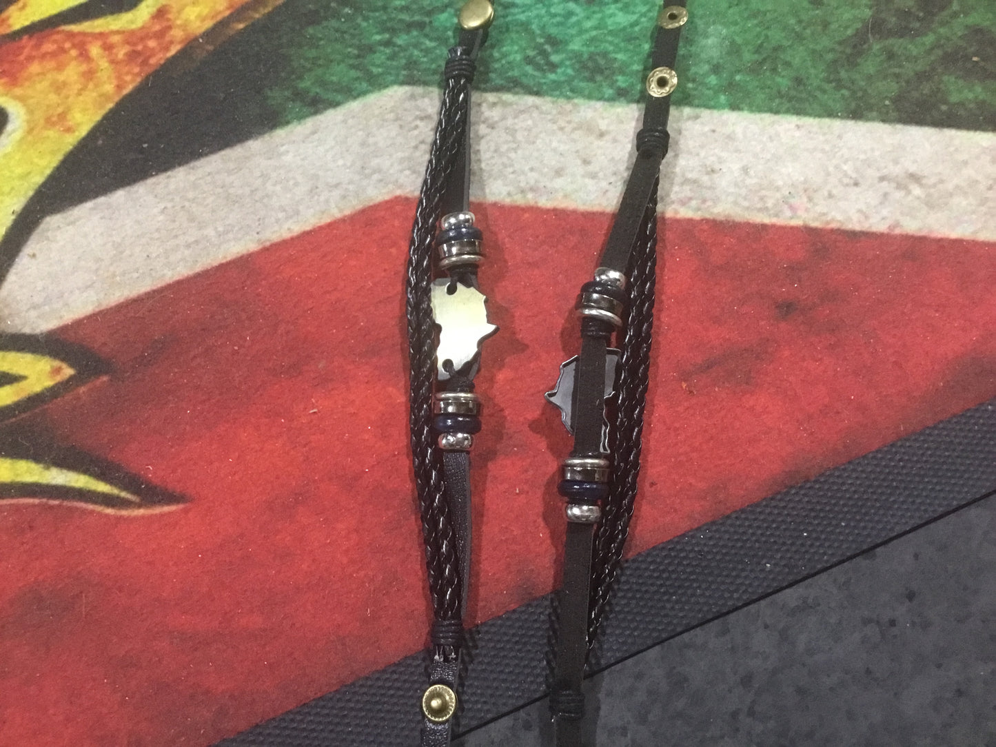 Africa Leather bracelet with beads
