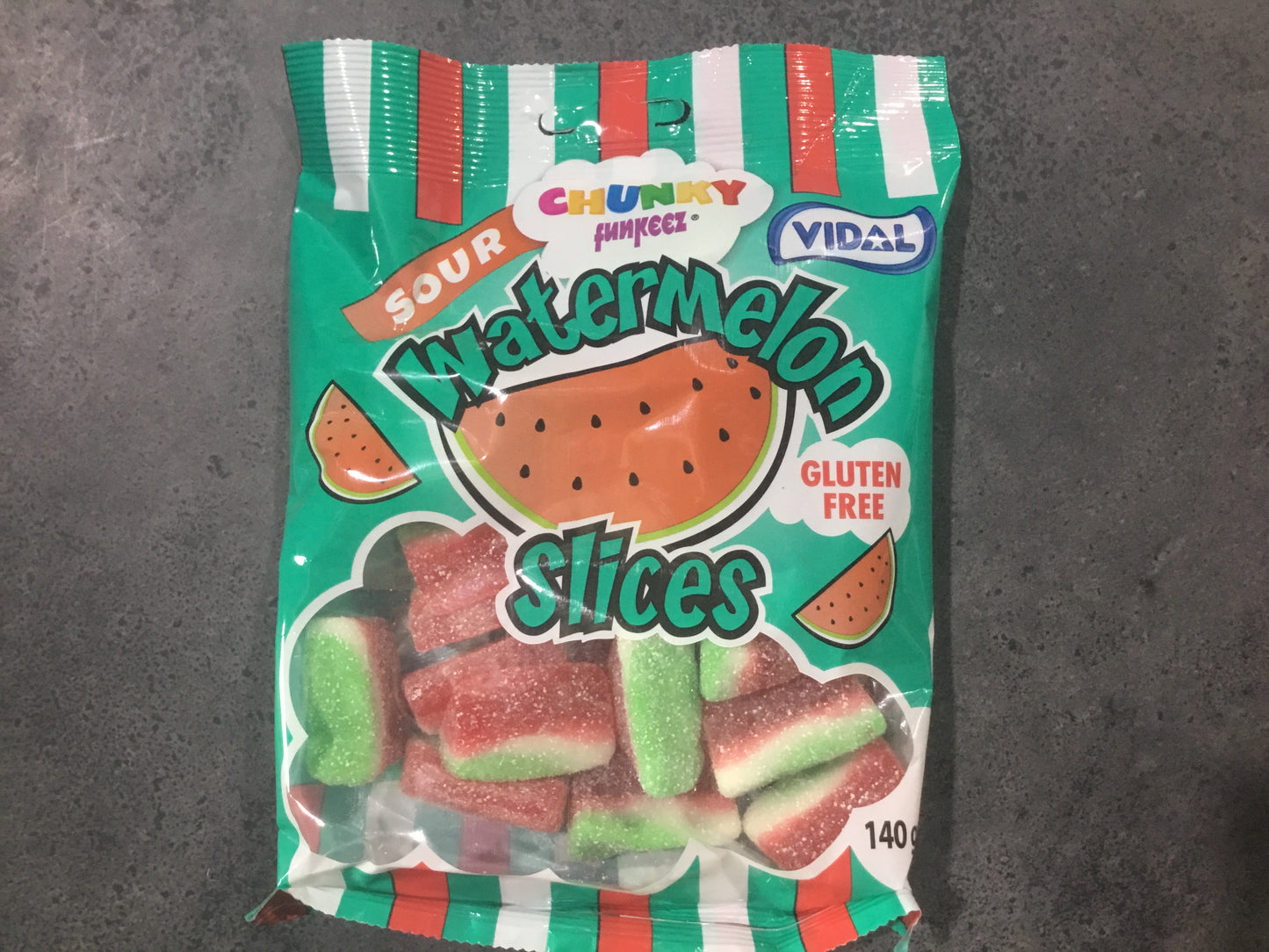 Vidal Chunky Sour Watermelon Slices 140g