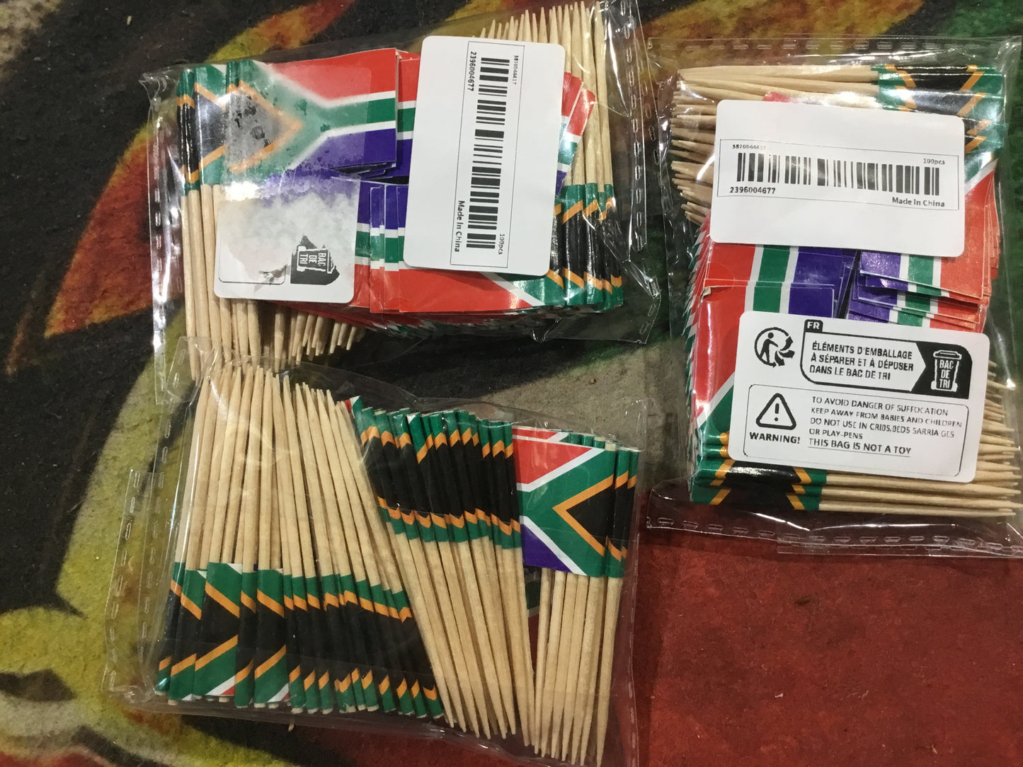 SA Flag Toothpicks 100 Pack