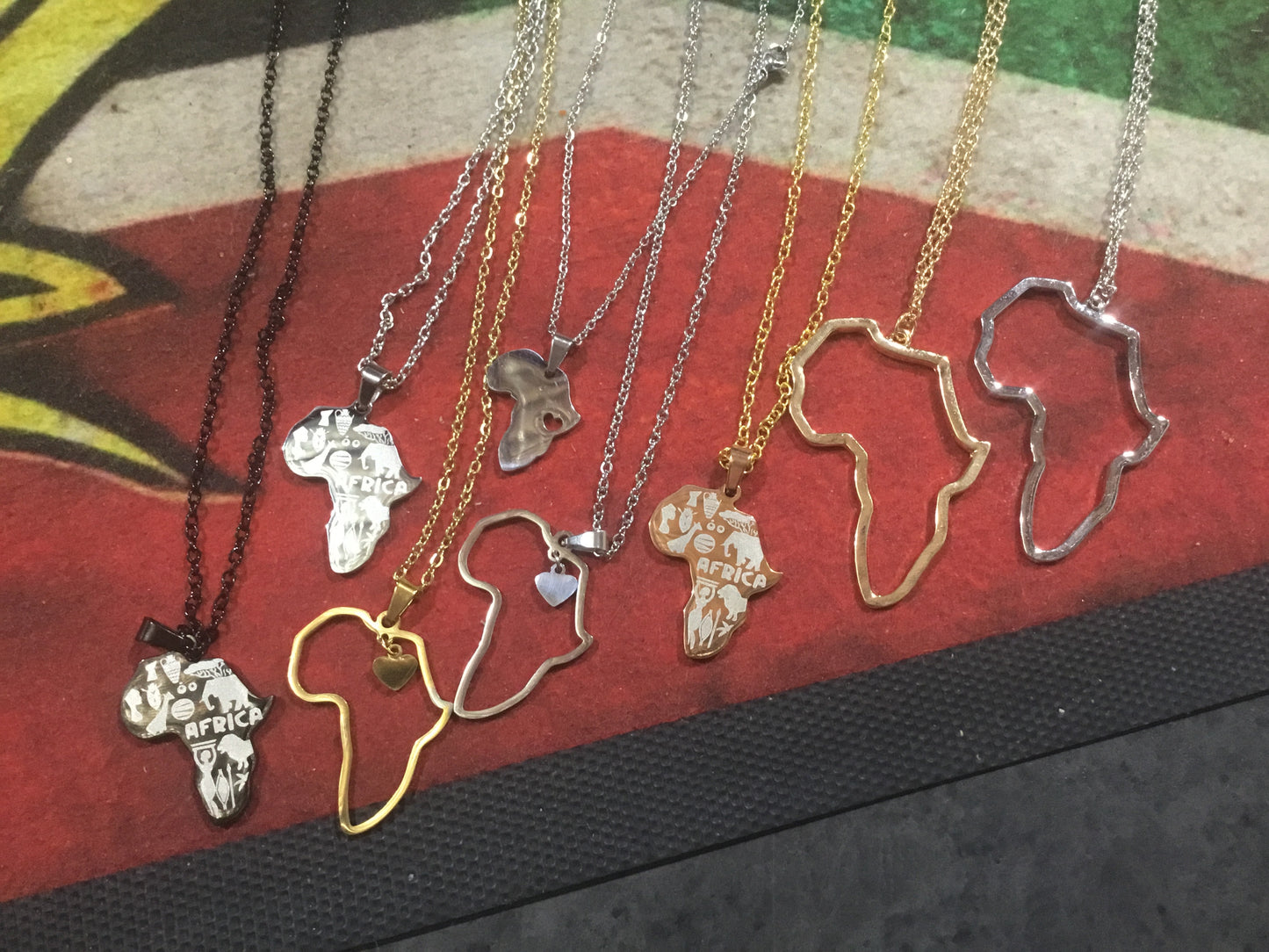 Necklaces - various africa gold silver black