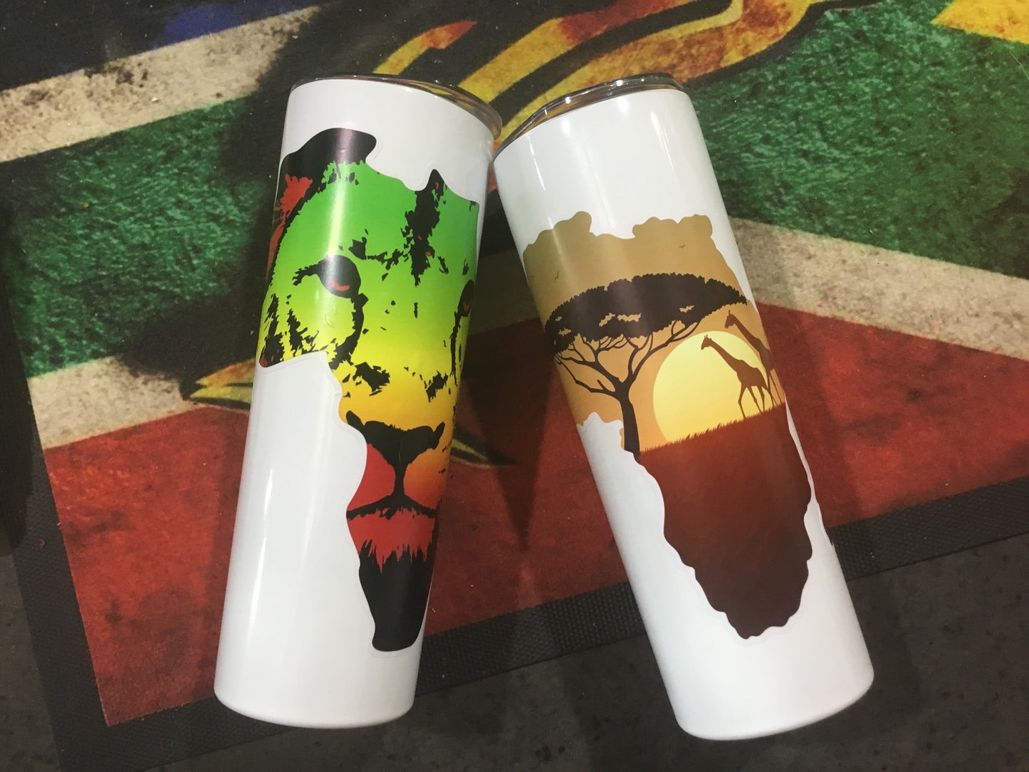 Africa Continent Flask Tumbler