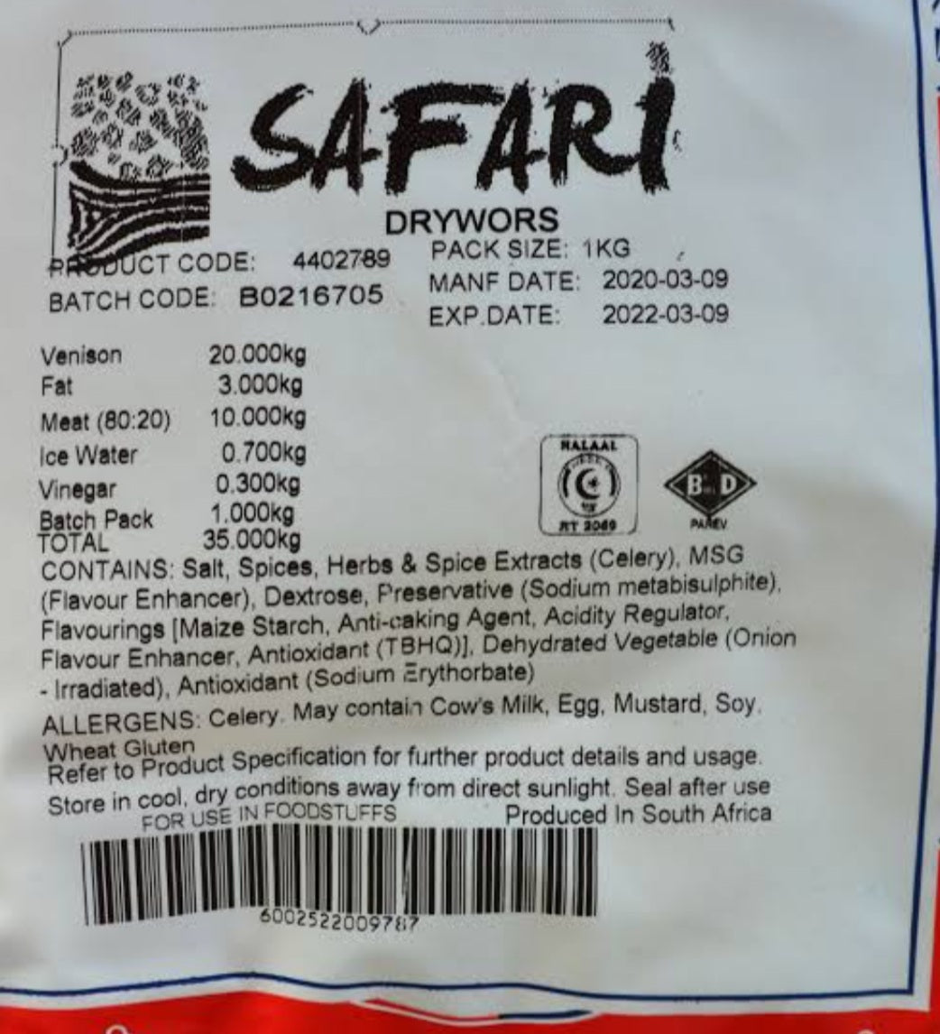 Crown National Safari Dry Wors Mix 1kg
