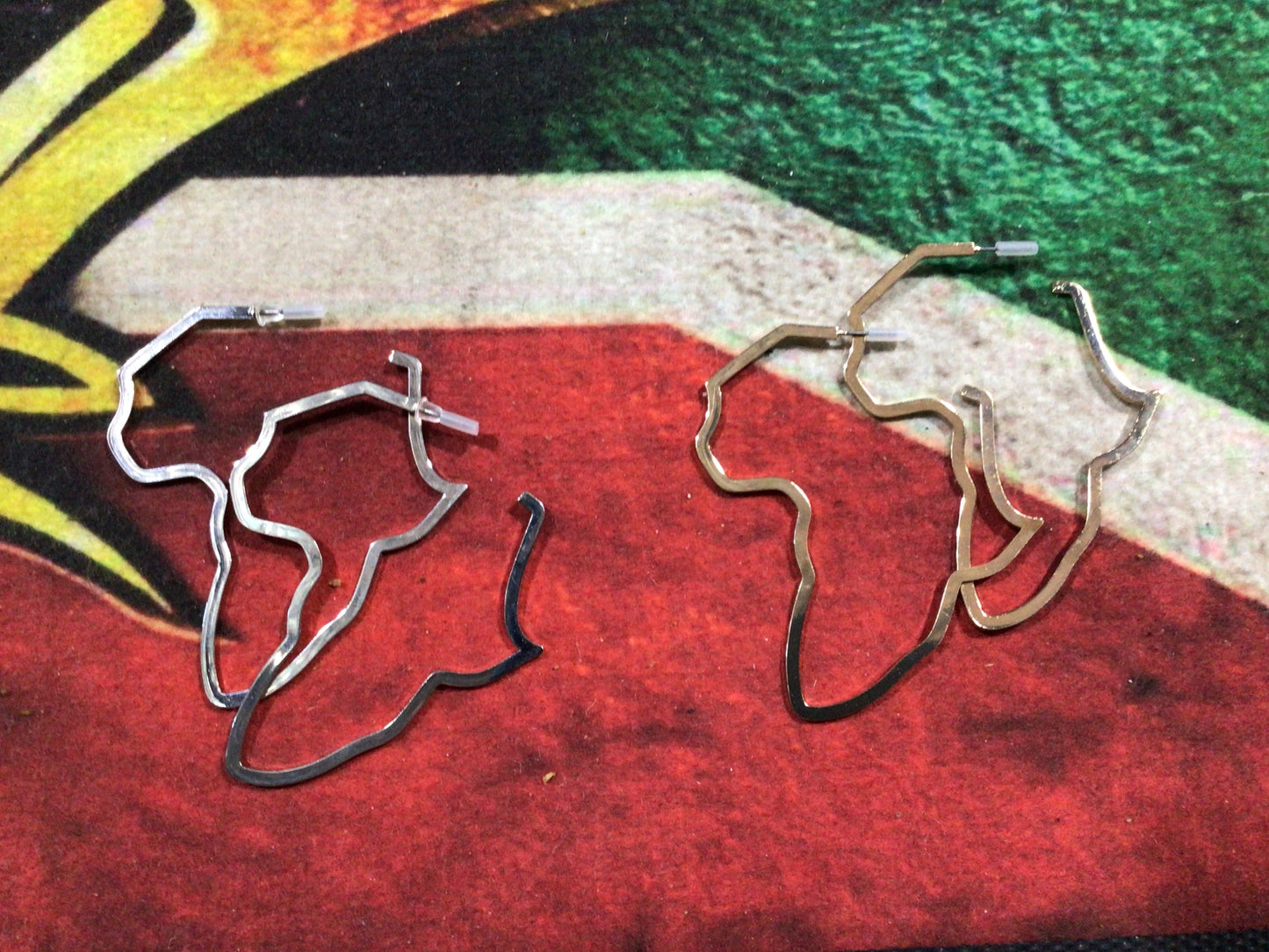 Africa map continent earrings