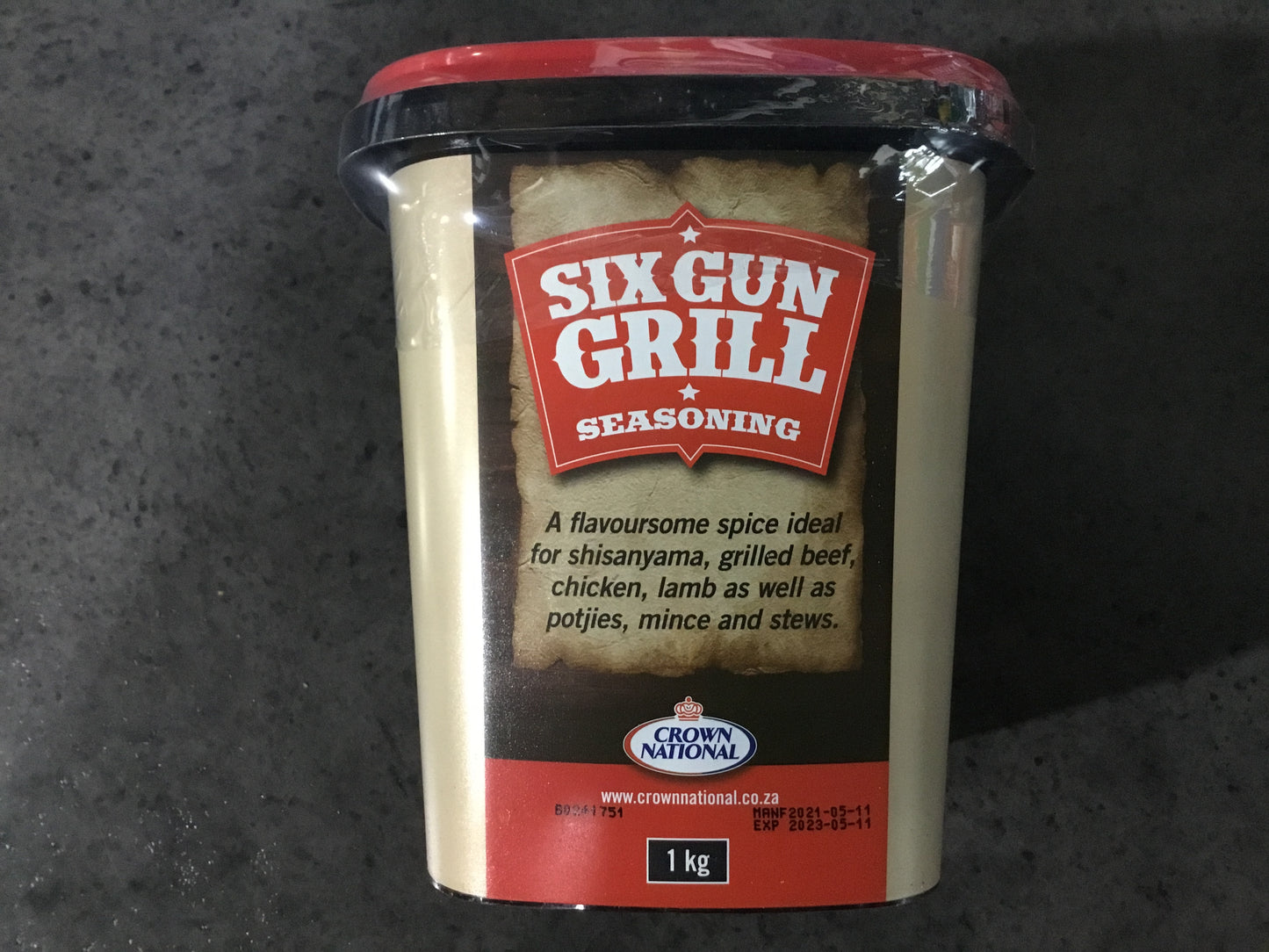 Crown National Six Gun Grill Seasoning 1KG Tub