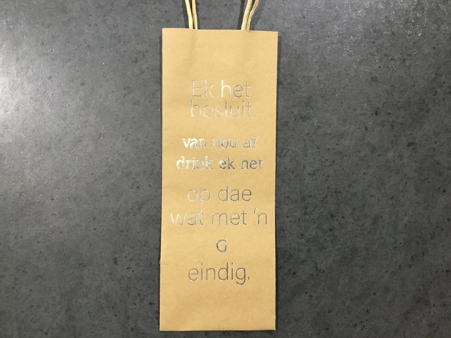 Gift Bag Wine Afrikaans Words