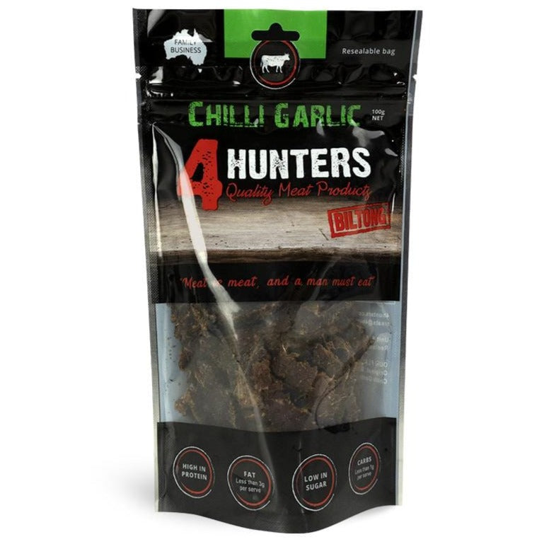 4Hunters Biltong Pre-Pack Chilli Garlic - 100g