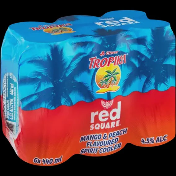 Tropika Red Square Mango & Peach 6 Pack
