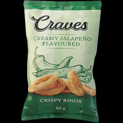 Craves Creamy Jalapeño Rings 60g