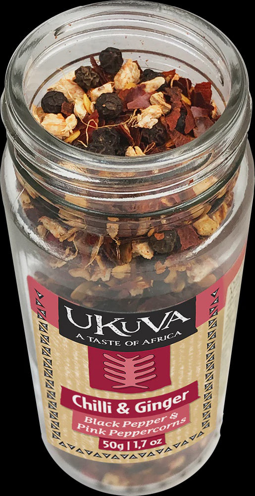 Ukuva Spice Grinder Chilli & Ginger Pepper 50g Bottle