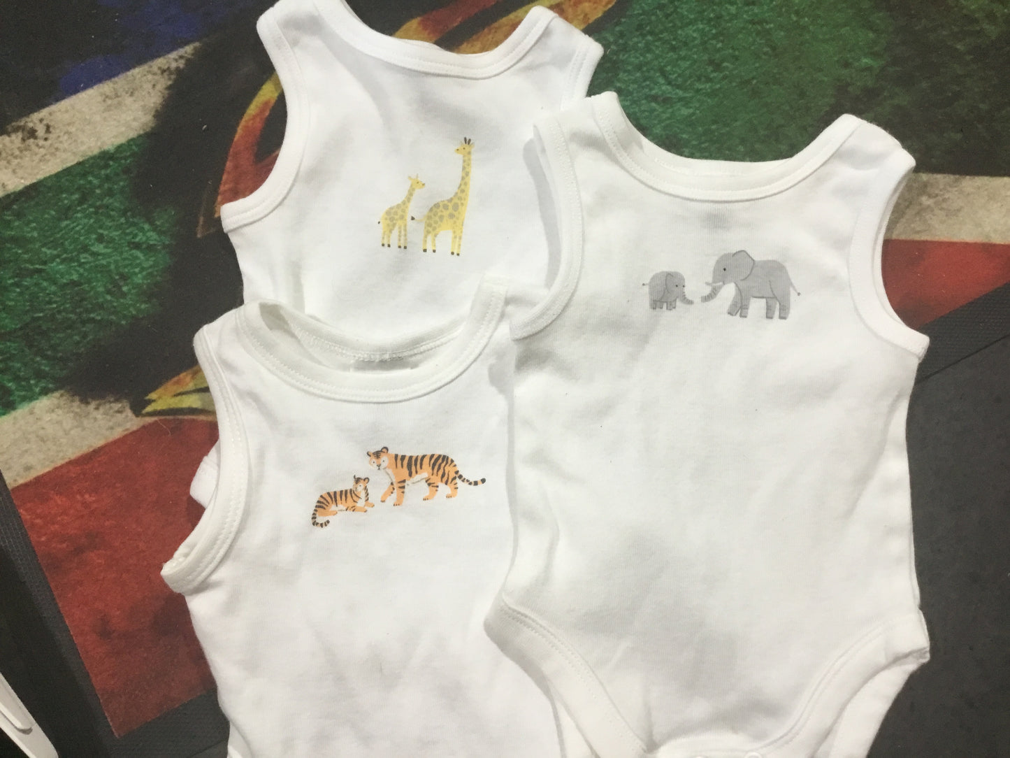 White Newborn Baby Grows with animals