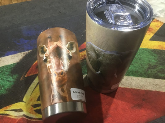 African animal flask coffee tumbler