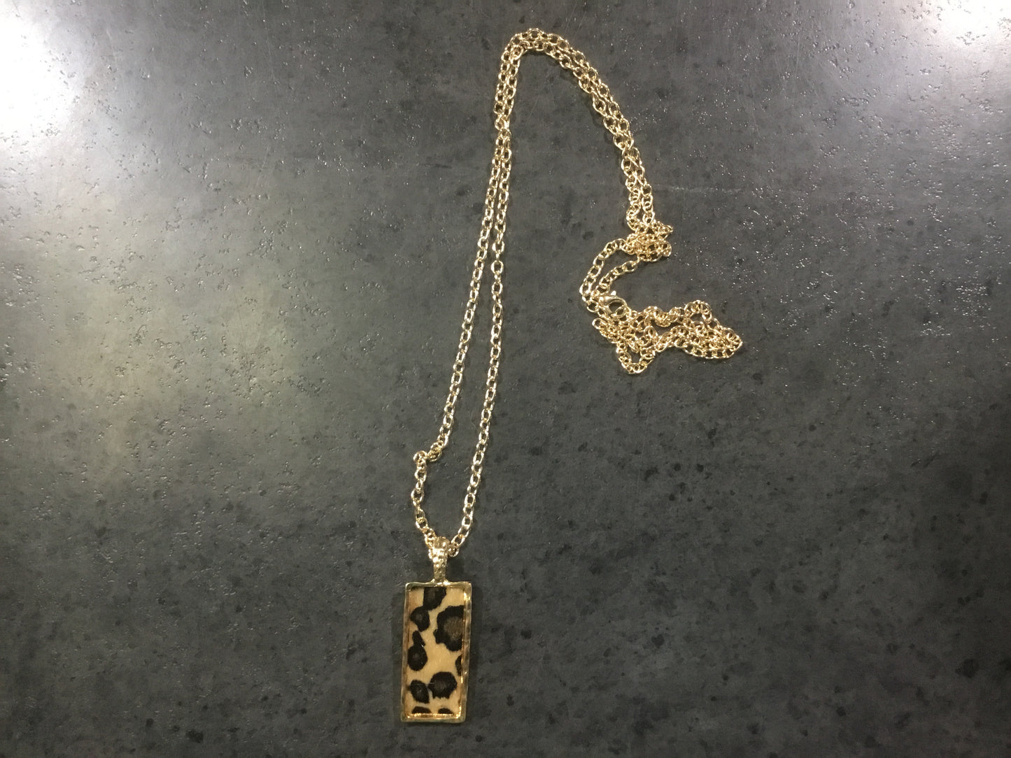 Animal print necklace gold chain