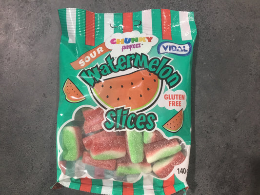 Vidal Chunky Sour Watermelon Slices 140g