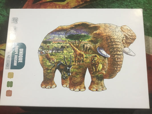 Elephant A4 wooden puzzle toy game