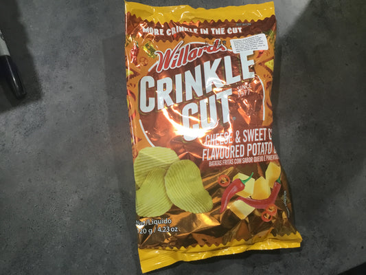 Willards Crinkle Cut Cheese & Sweet Chilli 120g