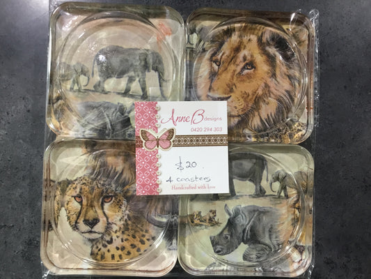 Anne B Glass Coasters Set of 4