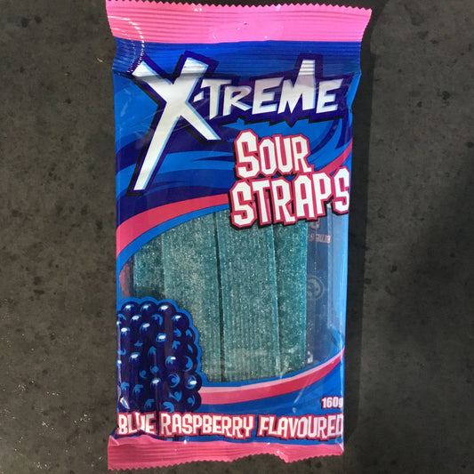 X-Treme Sour Blue Raspberry Straps 160g