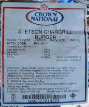 Crown National Stetson Chargrill Burger 1kg