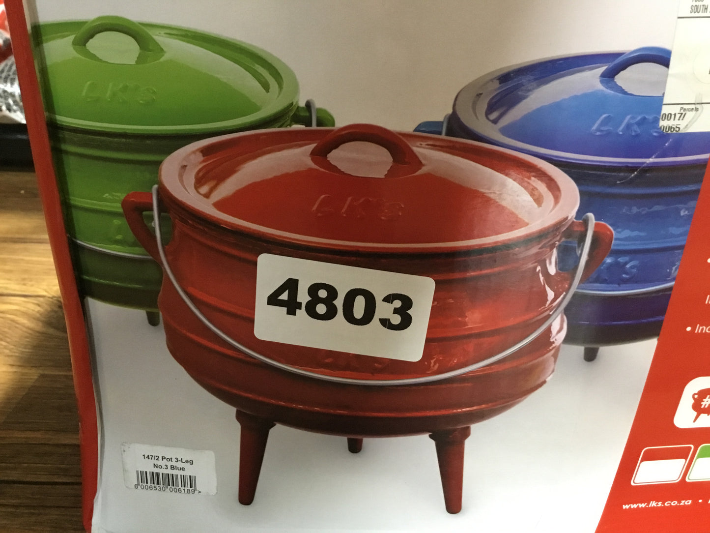 LK’s Red / Blue Potjie Enamel No 3