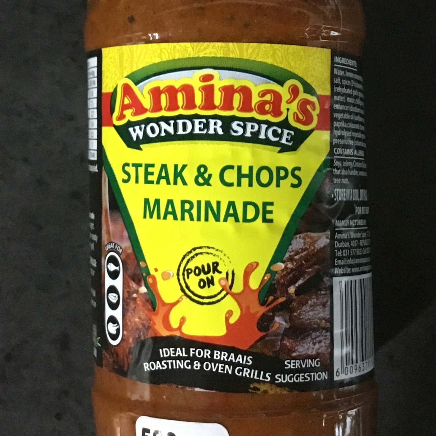 Amina's Steak & Chop Marinade 500ml