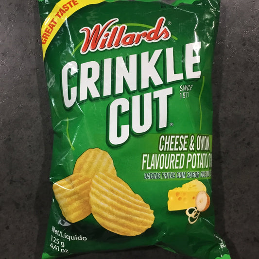 Willards Crinkle Cut Cheese & Onion 125g