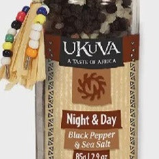 Ukuva Spice Grinders Night & Day (Pepper & Sea Salt) 85g bottle